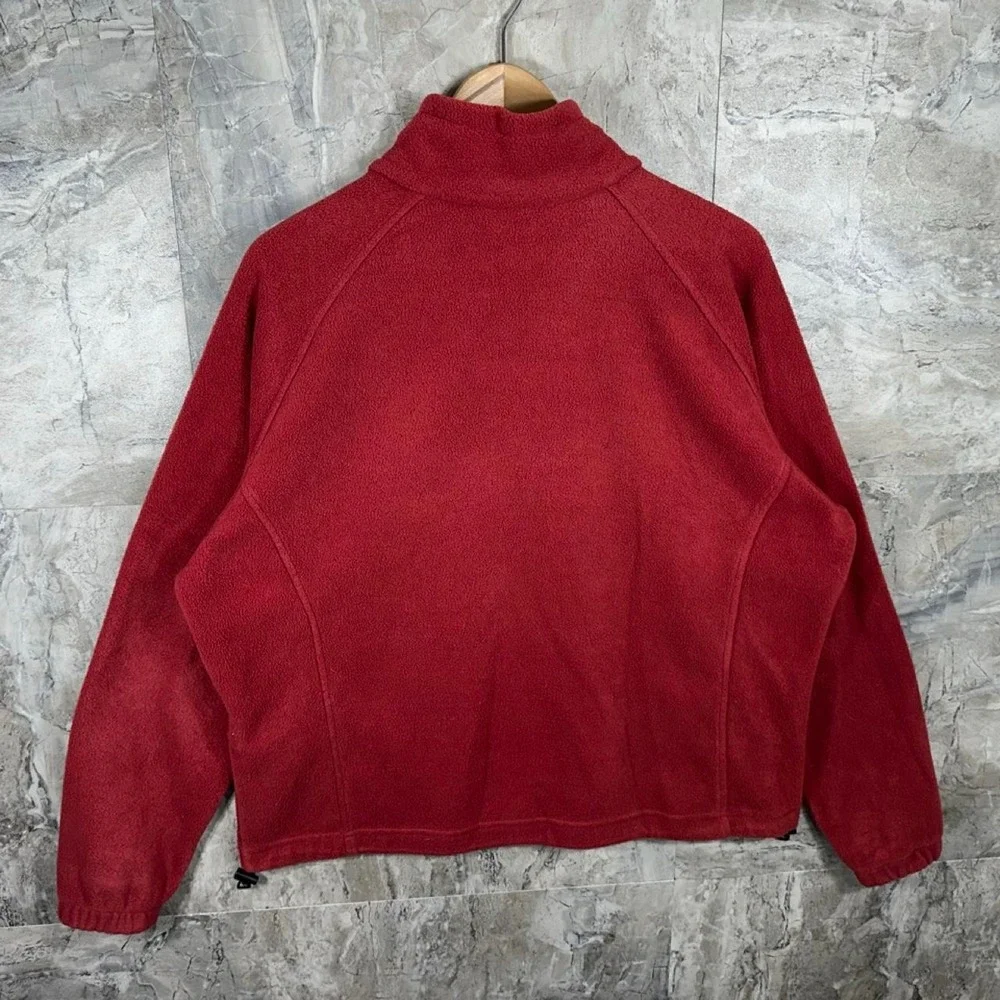 Columbia Sportswear red fleece jacket white skull and crossbones Mens size XL